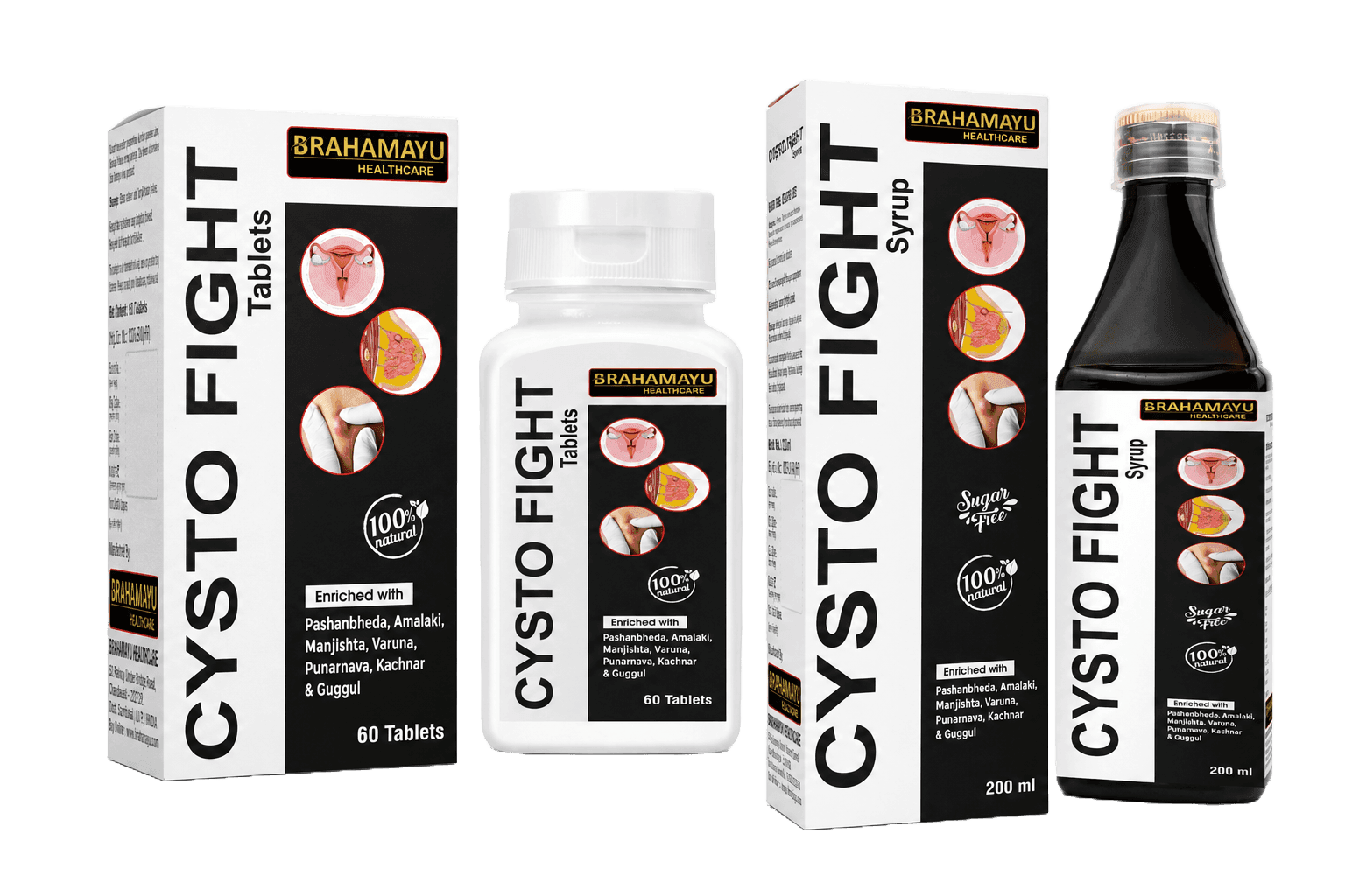 Brahamayu Healthcare CYSTO FIGHT COMBO PACK (Tablets + Syrup)