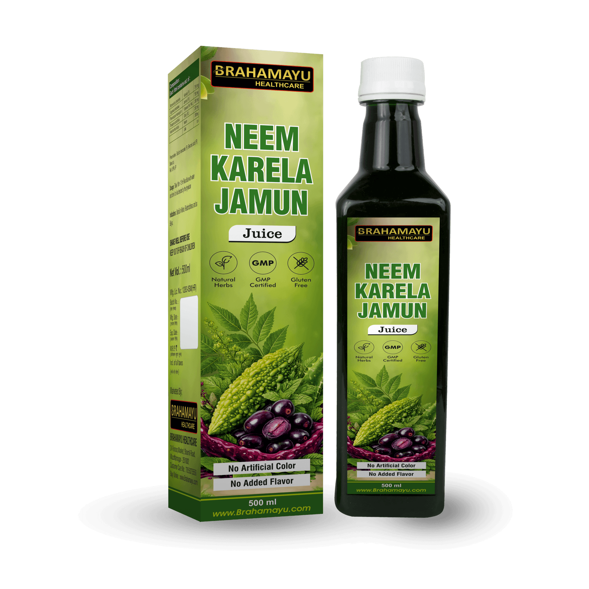 Brahamayu Healthcare Neem Karela Jamun Juice 500ml
