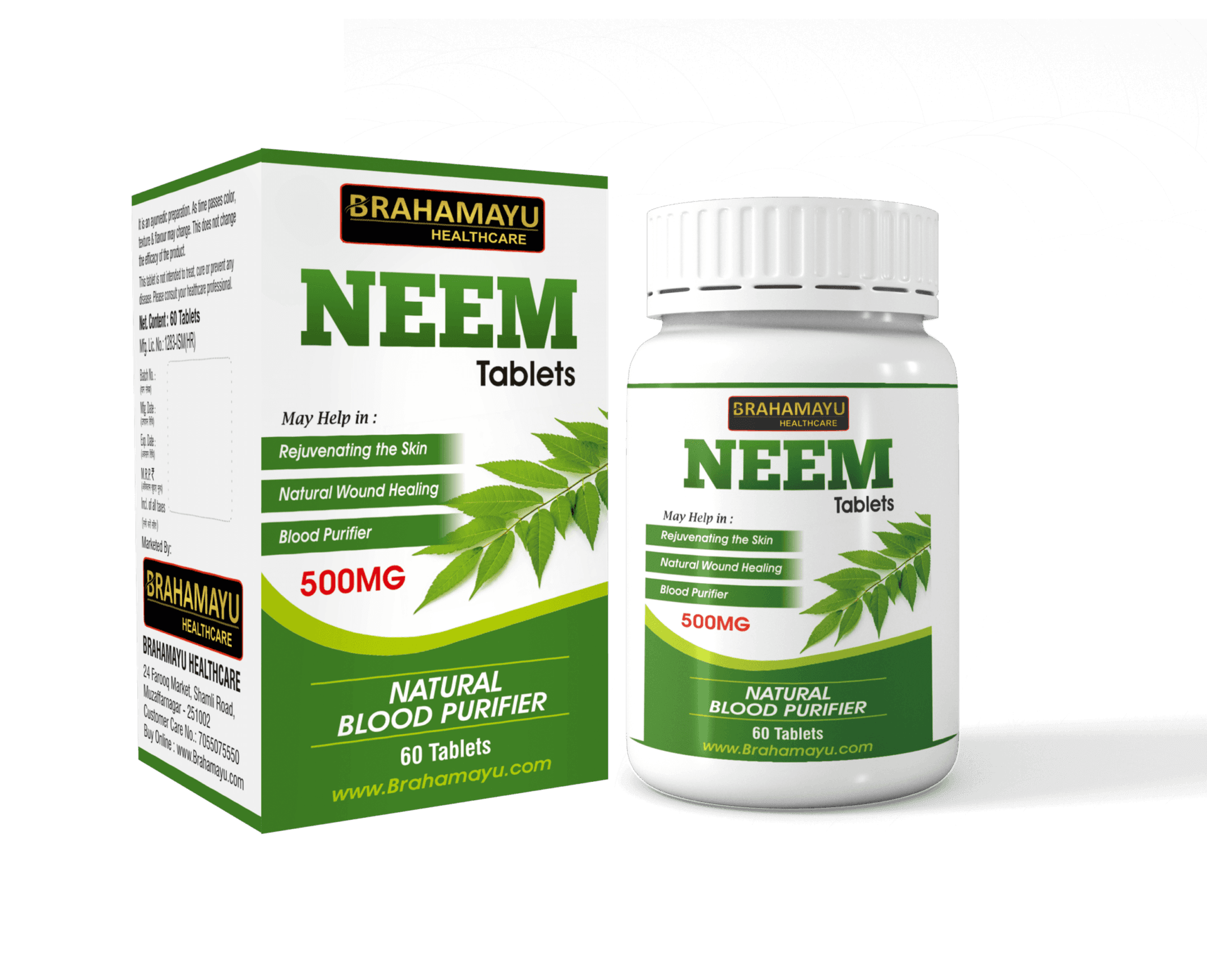 Brahamayu Healthcare Neem Tablets 500mg