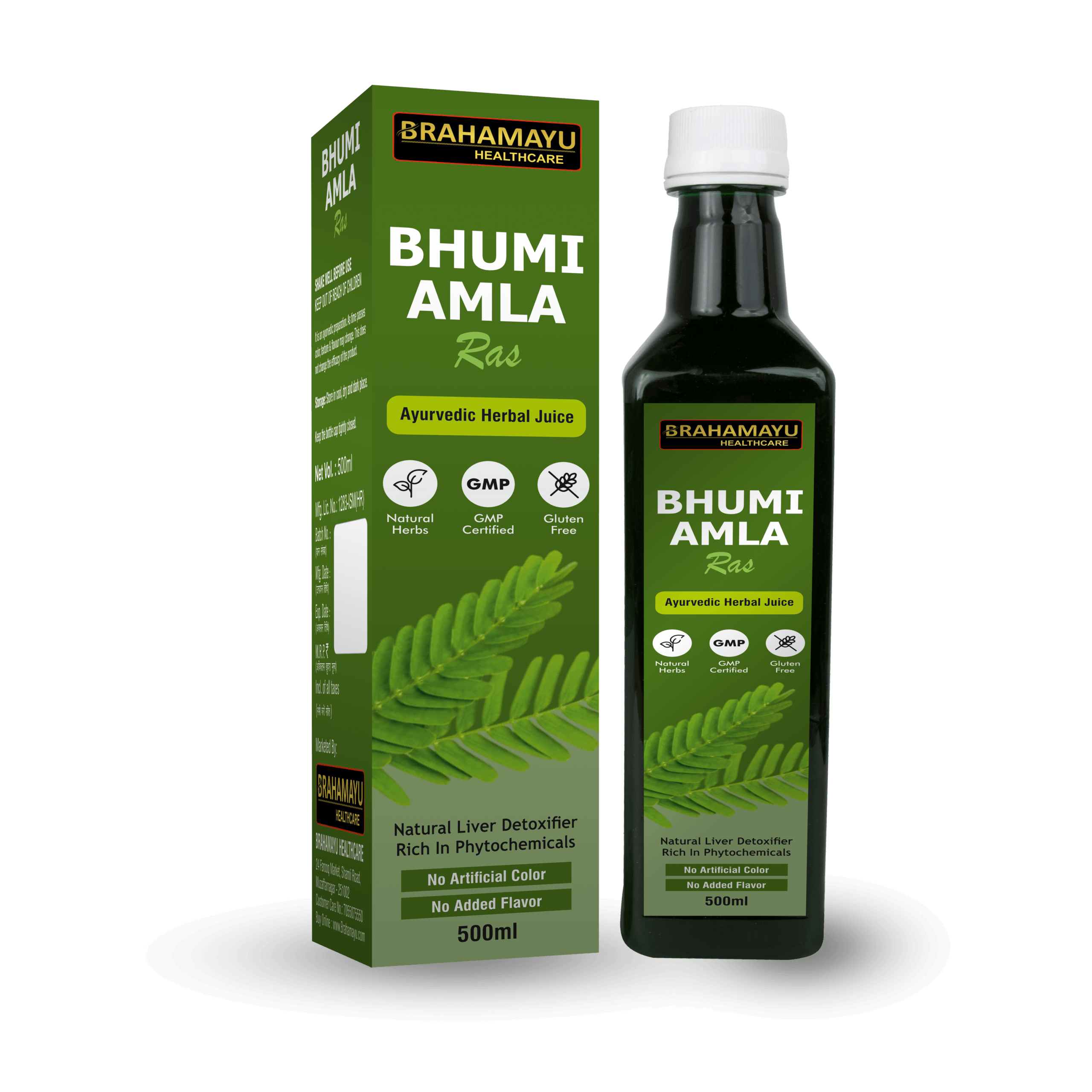 Brahamayu Bhumi Amla Ras 500ml Ayurvedic herbal juice for liver, digestion and natural detox wellness